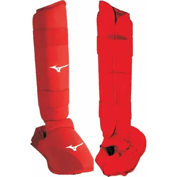 Chránič holeně pro bojový sport Chrániče holení MIZUNO na karate - červené - 23EHA10027_RED Velikosti: XS