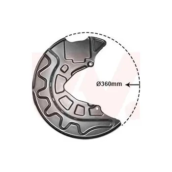 Brzdový kotouč Ochranný plech proti rozstřikování, brzdový kotouč VAN WEZEL 0336372