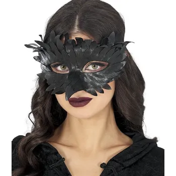 Karnevalová maska GuircaBlack Crow - černá maska Deluxe