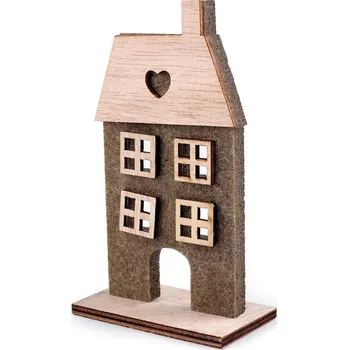 Vánoční dekorace Dřevěný domeček Varianta: 3 hnědá, Balení: 1 ks