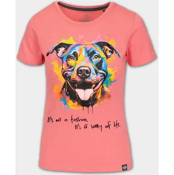 Dámské tričko PitBull West Coast Dámské triko Watercolor - korálové - PWC_DTWATCOL_CORAL Velikosti: M