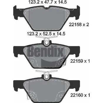 Brzdová destička Sada brzdových destiček, kotoučová brzda BENDIX Braking BPD1876