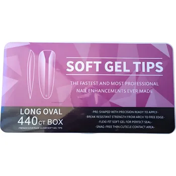 Přípravek na nehty Gelové tipy Long oval, 440 ks