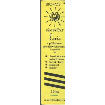 ušní svíčky Lucie, pelargonie, krabička 10 ks ((vydání Biofos xxxx ))