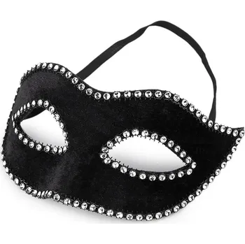 Karnevalová maska Karnevalová maska - škraboška s kamínky, barva 1 černá