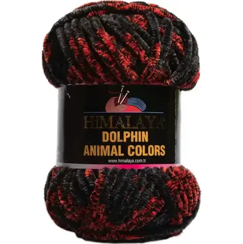 Příze HIMALAYA Dolphin Animal Colors 83105 Černá-červená (Příze Dolphin Animal Colors 83105)