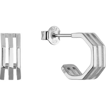 Náušnice Stříbrné náušnice hranaté půlkruhy 61152