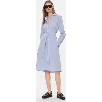 Dámské šaty Tommy Hilfiger Košilové šaty Essential WW0WW41001 Modrá Regular Fit 44