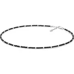 Gaura Pearls Korálkový choker náhrdelník Amélie - spinel, perla, stříbro 925/1000 232-40 Černá 37 cm + 3 cm (prodloužení)
