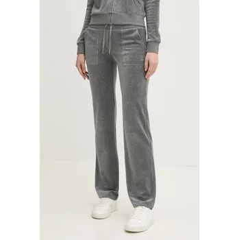 Velurové teplákové kalhoty Juicy Couture DEL RAY PANT JCAP180.694 šedá 90X, vel. S