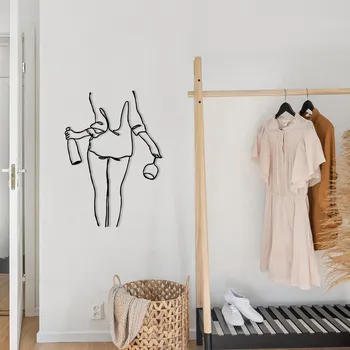 Nástěnná kovová dekorace Wine Night černá