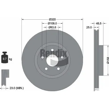 Brzdový kotouč Brzdový kotouč BENDIX Braking BDS1363