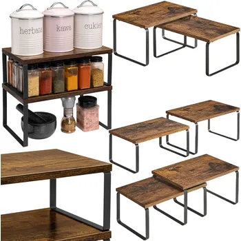 police TZB GINGER Sada 2 ks kuchyňských polic černá/starý dub