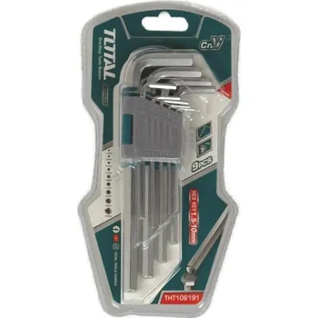 Klíč TOTAL L-klíče Hex, sada 9ks, industrial 1,5-10mm (THT106191)