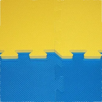 podložka na cvičení Machine Tatami karate puzzle 2,5 cm CROSS - žluto/modré - 6249_ZBLUE