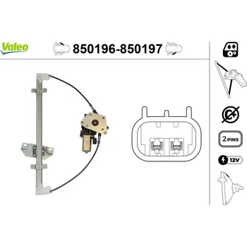 Stahovačka okna Zvedací zařízení oken VALEO 850196