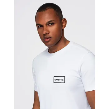 Pánské tričko Pánské pletené tričko REGULAR střihu s potiskem - bílé V1 OM-TSPT-0231 - M