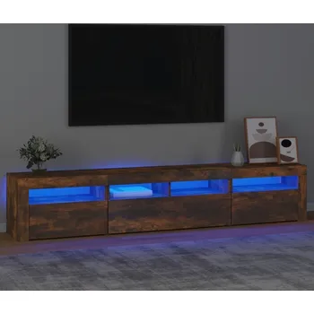 Obývací pokoj vidaXL TV skříňka s LED osvětlením 210 x 35 x 40 cm [3152735] Barva: kouřový dub
