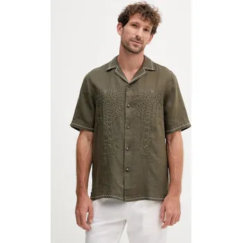 Pánská košile Lněná košile Frescobol Carioca 2588.842 zelená 87X, vel. XL