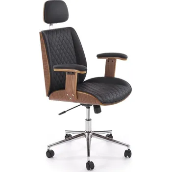 Kancelářská otočná židle TIMBER — ekokůže, ořech / černá