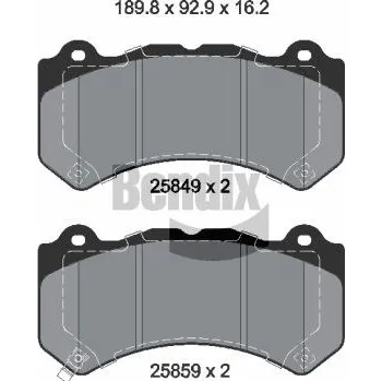 Brzdová destička Sada brzdových destiček, kotoučová brzda BENDIX Braking BPD2432