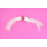 Ptáček plyšový na klipu 2 ks 14 cm, šampaň