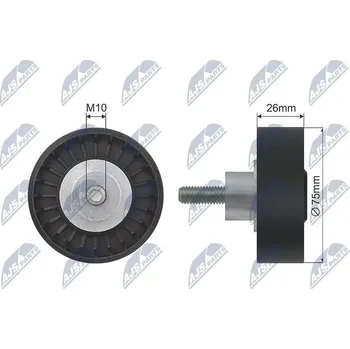 Vratná/vodicí kladka, klínový řemen NTY RNK-AU-034