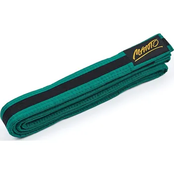 Pásek na kimono Dětský Pásek Manto BJJ TAG - zelený s černým pruhem - MNT_DBELT_GRNBLK Velikosti: M4