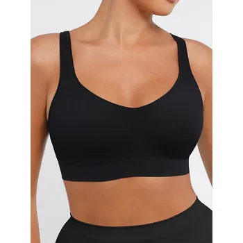 Podprsenka Bezešvá formující podprsenka bez kostic se širokými ramínky, ČERNÁ Velikost: S