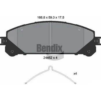 Brzdová destička Sada brzdových destiček, kotoučová brzda BENDIX Braking BPD1488