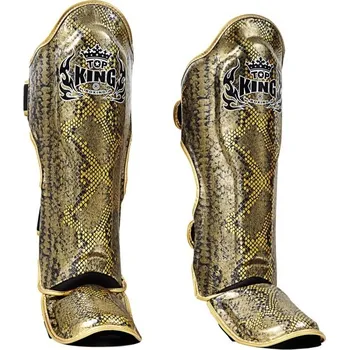 Chránič holeně pro bojový sport Chrániče holení s nártem Top King Snake - černozlatá - TKSHINSNAKEBLKGOLD Velikosti: M