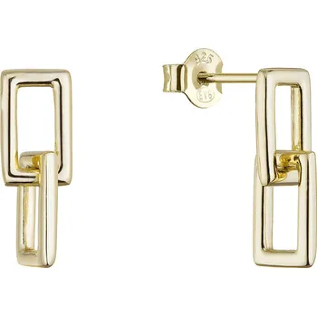 Náušnice Pozlacené náušnice dvojité obdélníky 61150