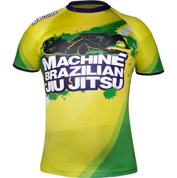 Oblečení pro bojové sporty Rashguard MACHINE Kr. rukáv BRAZILIAN JIU JITSU - MACH_BRAZILIAN_GREEN Velikosti: M