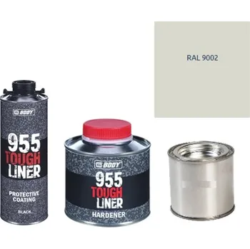 Autolak HB BODY 955 RAPTOR tough liner - 2k polyuretan textura set/báze + tužidlo + barva /RAL 9002 900ml