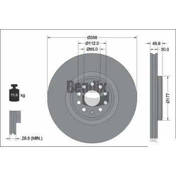 Brzdový kotouč Brzdový kotouč BENDIX Braking BDS2288HC