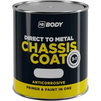 barva na kov HB BODY 410 chassis coat, matný - barva na kov a střechy 4 v 1 RAL 9005 černý 750ml