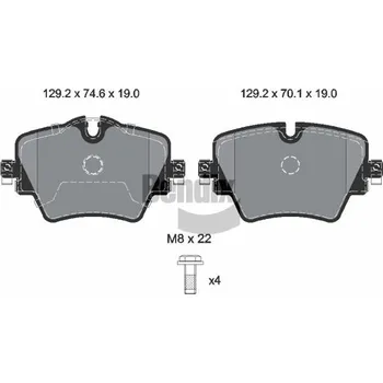 Brzdová destička Sada brzdových destiček, kotoučová brzda BENDIX Braking BPD2501
