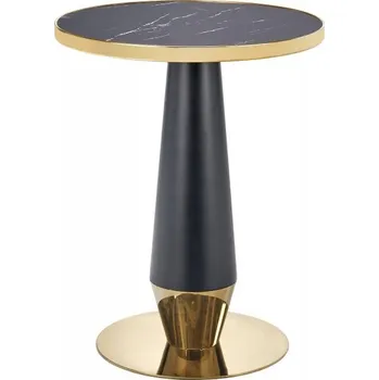 Jídelní stůl Kulatý jídelní stůl MOLINA — keramika, kov, zlatá / černý mramor Halmar