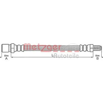 Brzdový systém Brzdová hadice METZGER 4117034