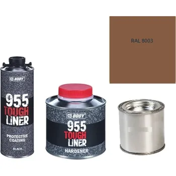 Autolak HB BODY 955 RAPTOR tough liner - 2k polyuretan textura set/báze + tužidlo + barva /RAL 8003 900ml