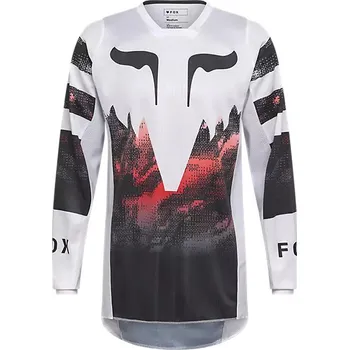 cyklistický dres FOX dres FOX 180 Kairos white/fluo red - 2XL