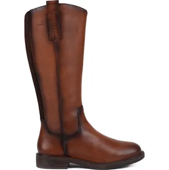 Dámské sandále Dámské hnědé kozačky Marco Tozzi s elastickým lýtkem a zateplením Velikost: 38