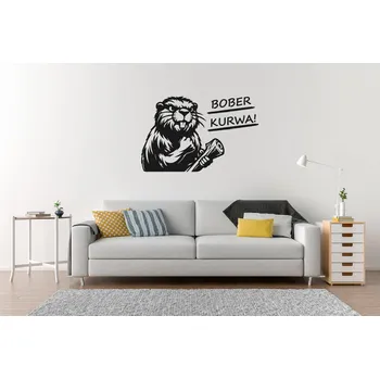 Samolepící dekorace Lepy.cz Samolepka na zeď Bober Kurwa Velikost (šířka x výška): 90x58cm, Barevná varianta: Ledová modrá