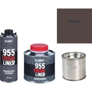 Autolak HB BODY 955 RAPTOR tough liner - 2k polyuretan textura set/báze + tužidlo + barva /RAL 8017 900ml