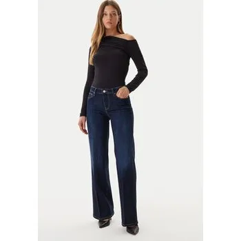 Dámská móda Guess Jeansy W5BA96 D4U54 Tmavomodrá Wide Leg 29_32