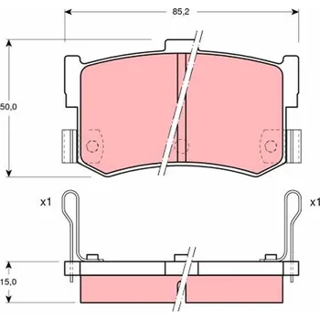 Brzdová destička Sada brzdových destiček, kotoučová brzda TRW GDB994