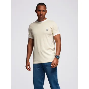 Pánské tričko Pánské tričko s kontrastními pruhy - krémové V7 OM-TSCT-0115 - S