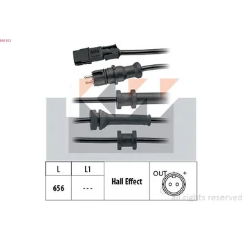 Přislušenství brzdového systému Snímač, počet otáček kol KW 460 153