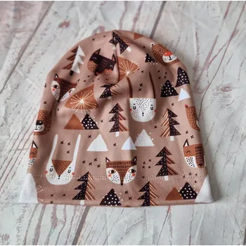 Čepice Yháček Flísová čepice Yháček, jednovrstvá, Lišky a medvědi caffé Velikost:: L