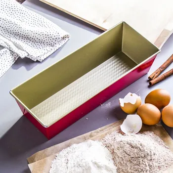 Nádoba na pečení SNB BAKE FAKTURED RED kovová forma na chléb 30 x 11 cm